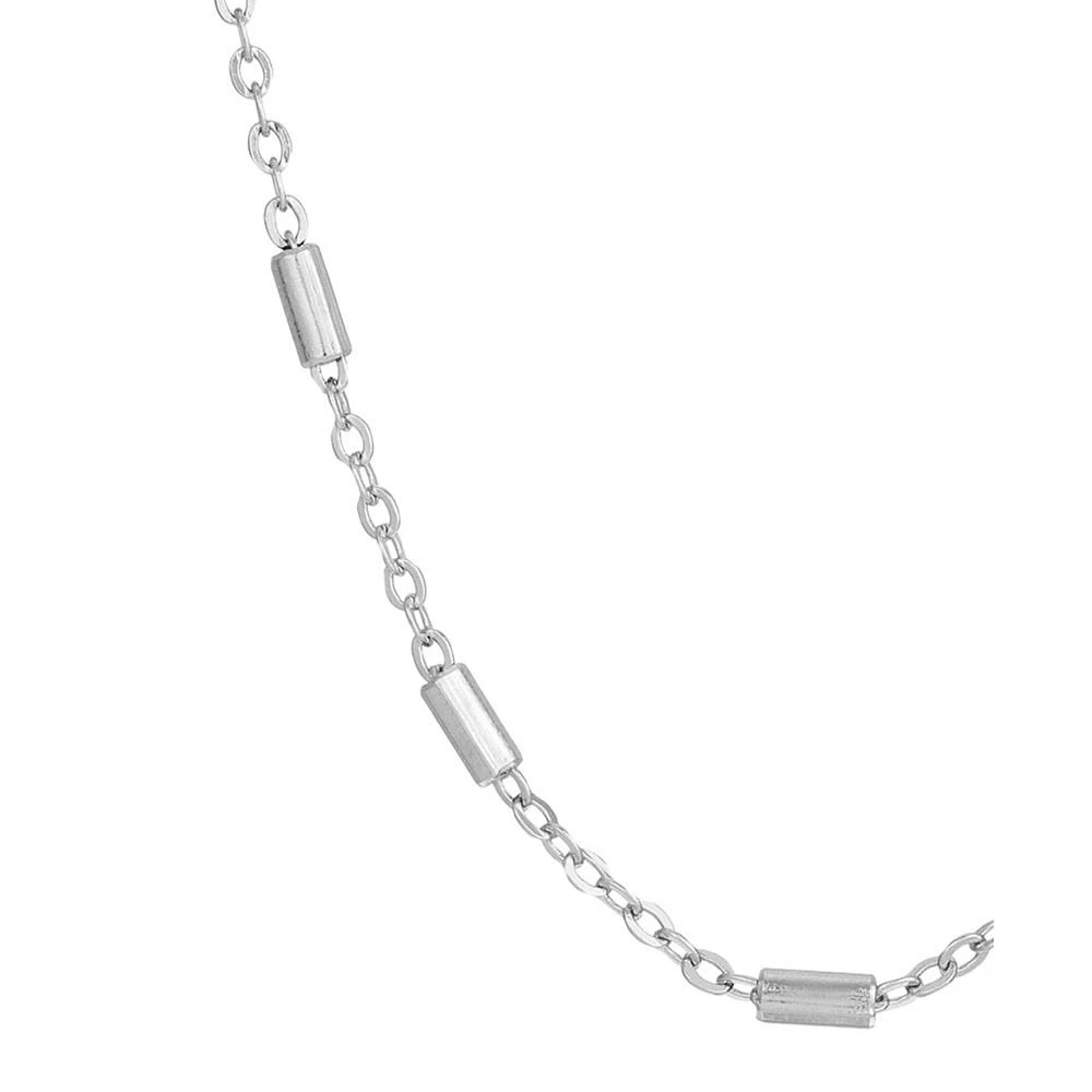 2028 Silver-Tone Tube Shaped Designer Chain Necklace 2