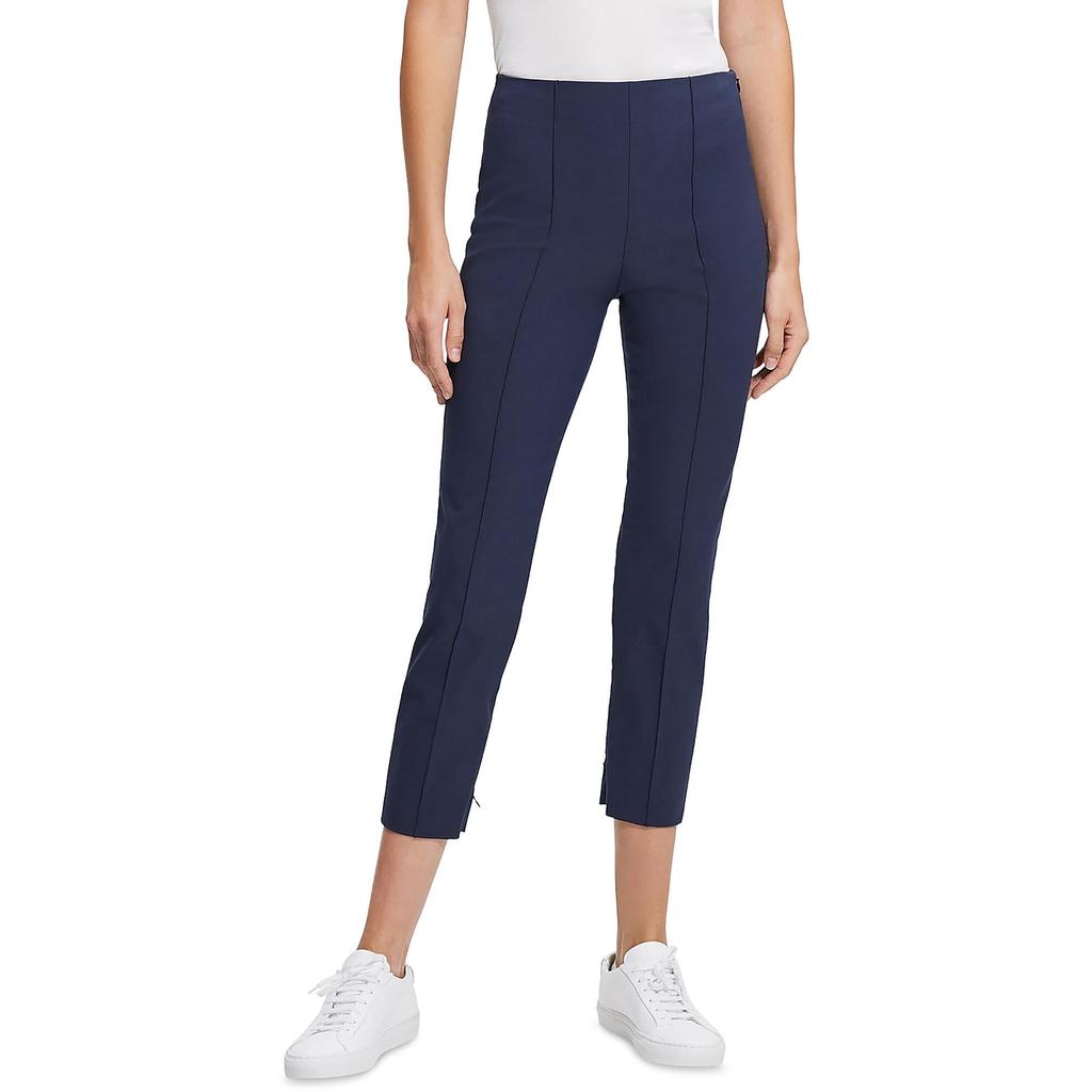 Theory Womens Solid Pintuck Ankle Pants