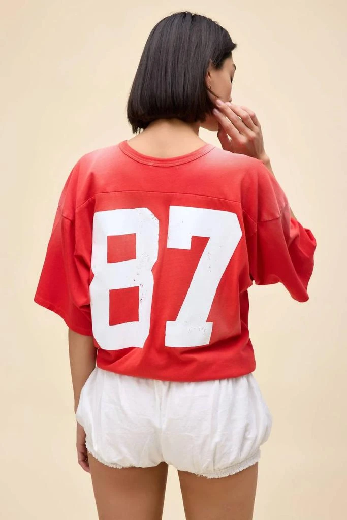 DAYDREAMER 87 Oversized Jersey Tee In Washed Red 5