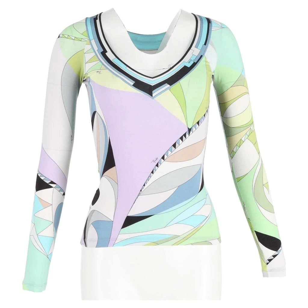 PETER PILOTTO Printed Long Sleeve Top in Multicolor Viscose 2