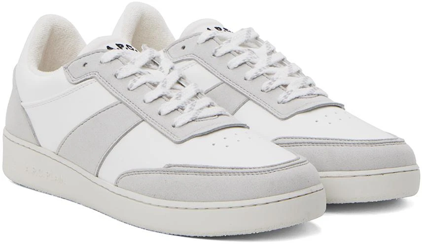 A.P.C. White & Gray Plain Sneakers 4