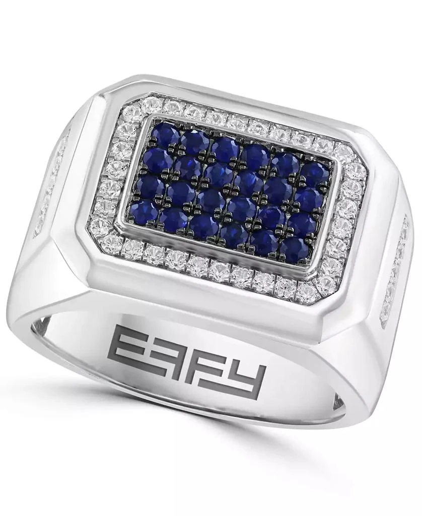 Effy Sapphire (3/4 ct. t.w.) and White Zircon (5/8 ct. t.w.) Ring in Sterling Silver