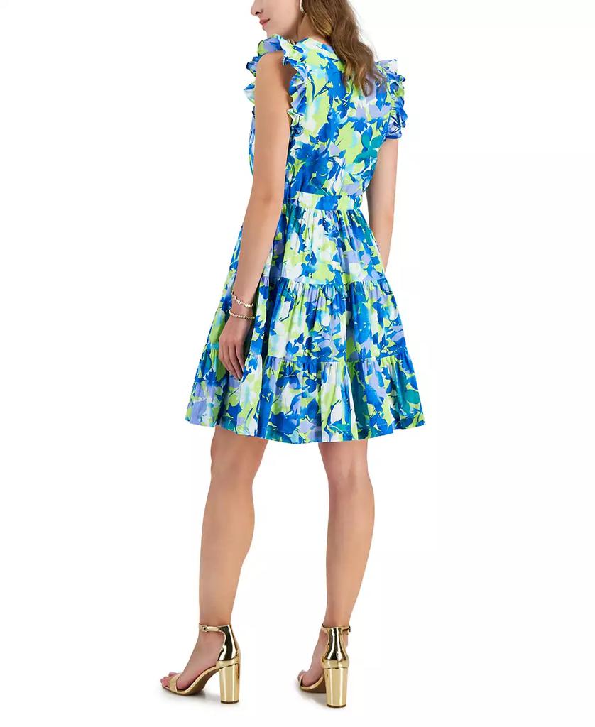 Taylor Petite V-Neck Sleeveless Cotton A-Line Dress