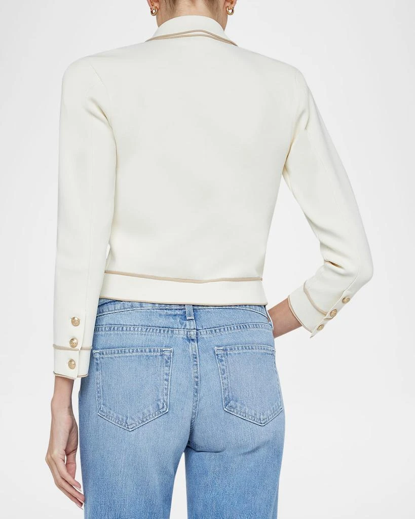 L'Agence Neo Contrast-Trim Cropped Cardigan 3