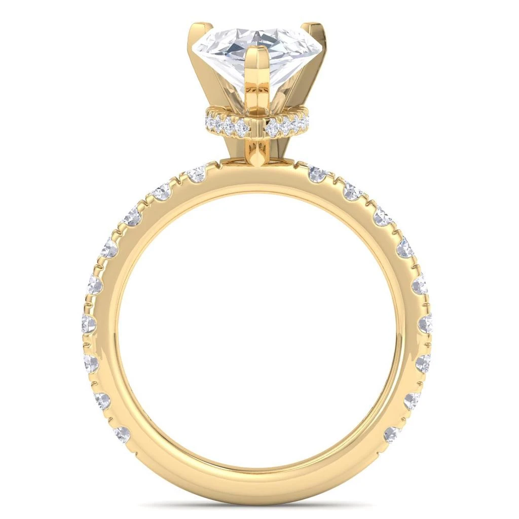 SSELECTS 4 Carat Pear Shape Lab Grown Diamond Hidden Halo Engagement Ring In 14K Yellow Gold G-H, Vs2 3