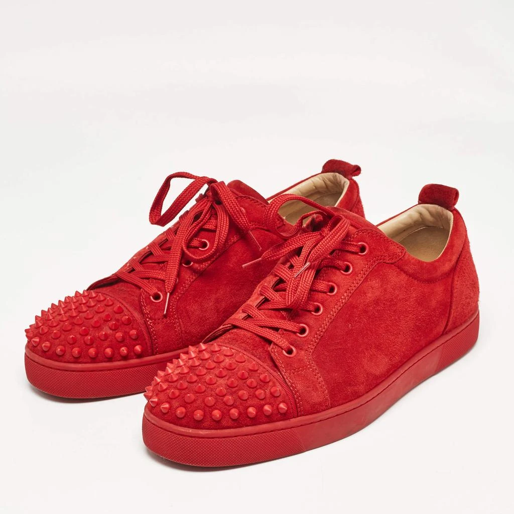 Christian Louboutin Christian Louboutin Red Suede Louis Junior Spikes Low Top Sneakers Size 43.5 2