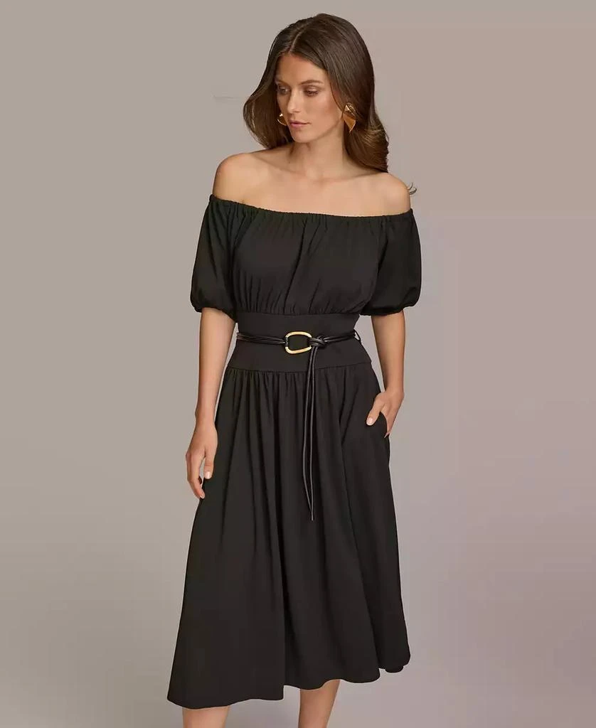Donna Karan Donna Karan Women's Off-The-Shoulder Belted Jersey Dress 5