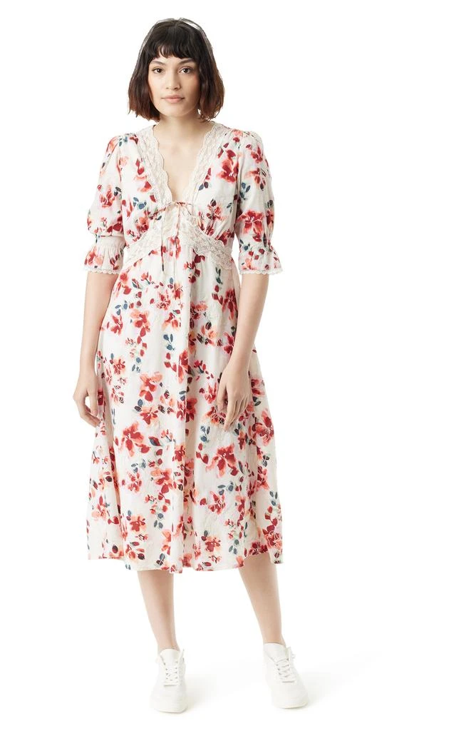 Sam Edelman Dasie Lace Detail Cotton Midi Dress 4