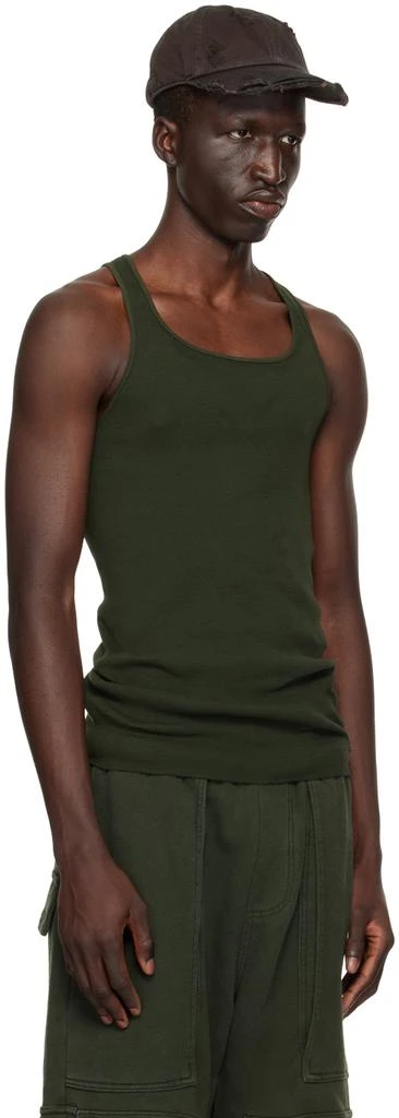 GREG ROSS Khaki Raw Edge Tank Top 2