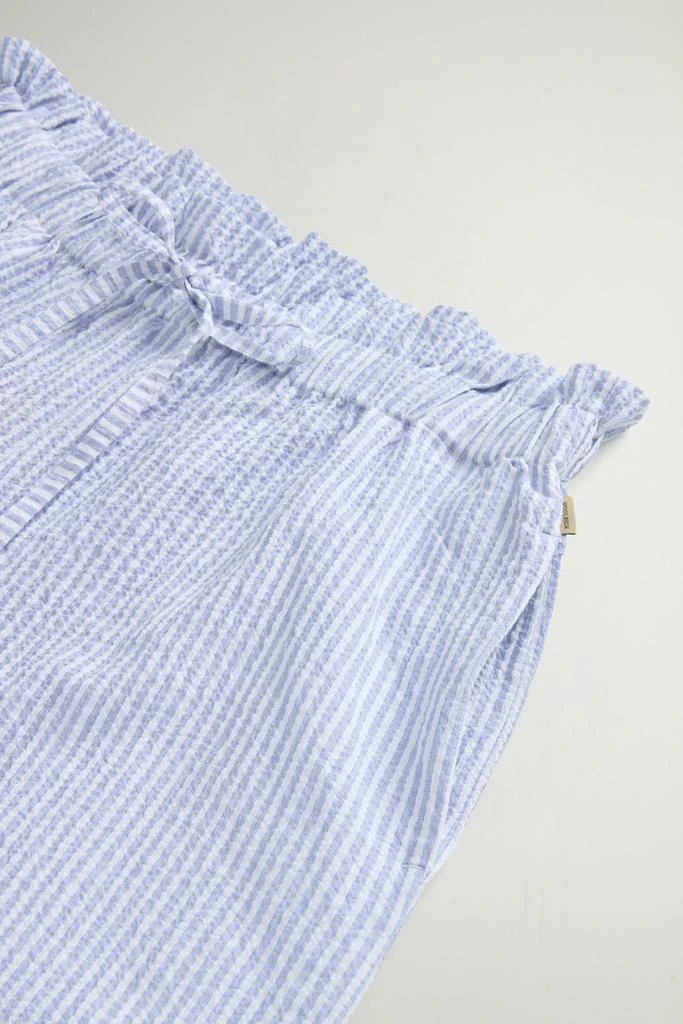 Woolrich Seersucker Cotton Shorts - Women - Blue 6