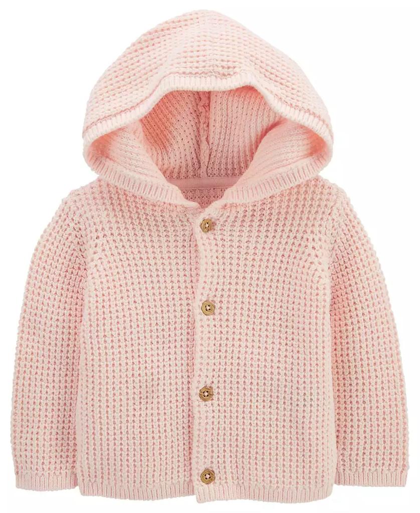 Carter's Baby Girls Hooded Button Down Long Sleeved Cardigan