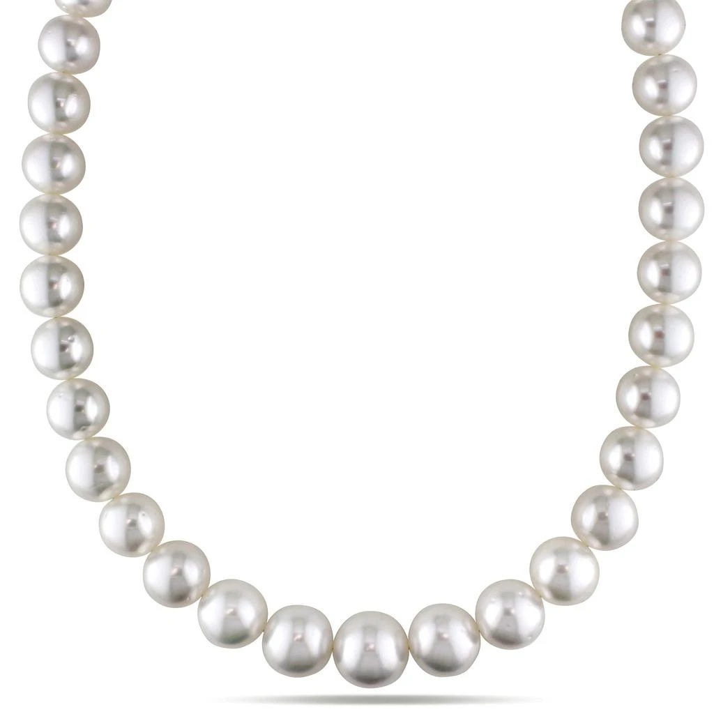 Mimi & Max 10-12mm White South Sea Graduated Pearl Strand Necklace with 14k Yellow Gold Clasp 1