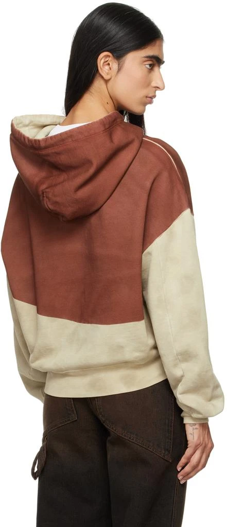 Eckhaus Latta Beige & Red Boxy Hoodie 3