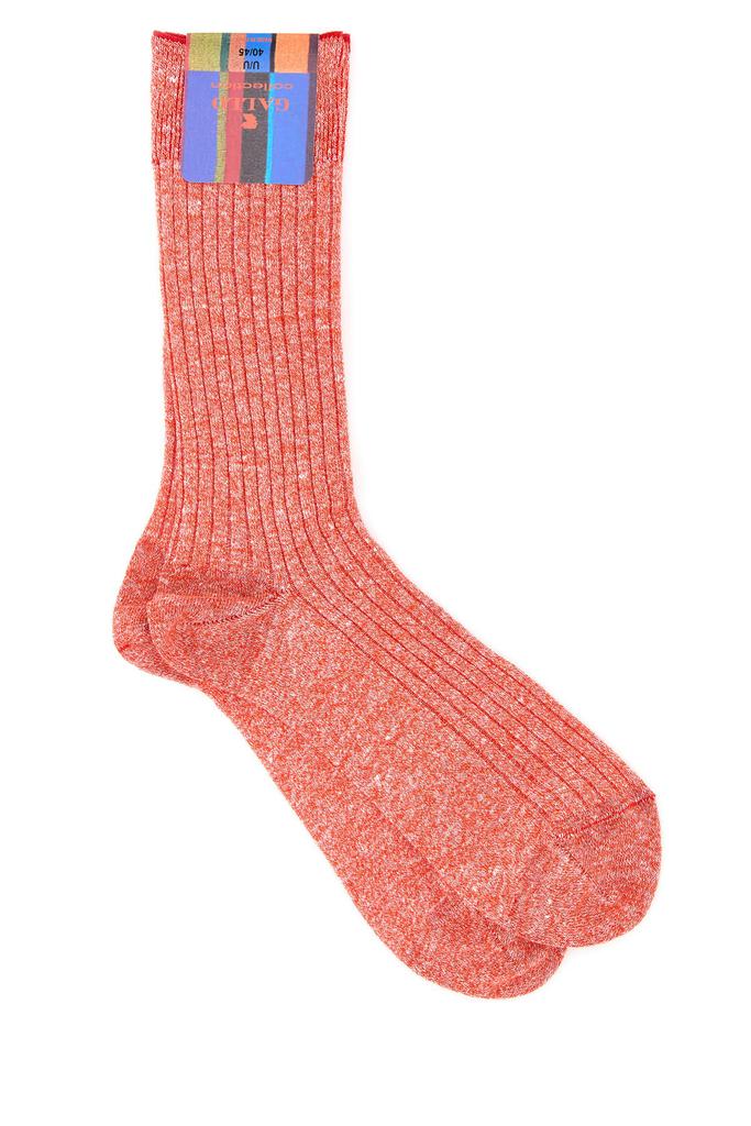 GALLO Melange red stretch linen blend socks
