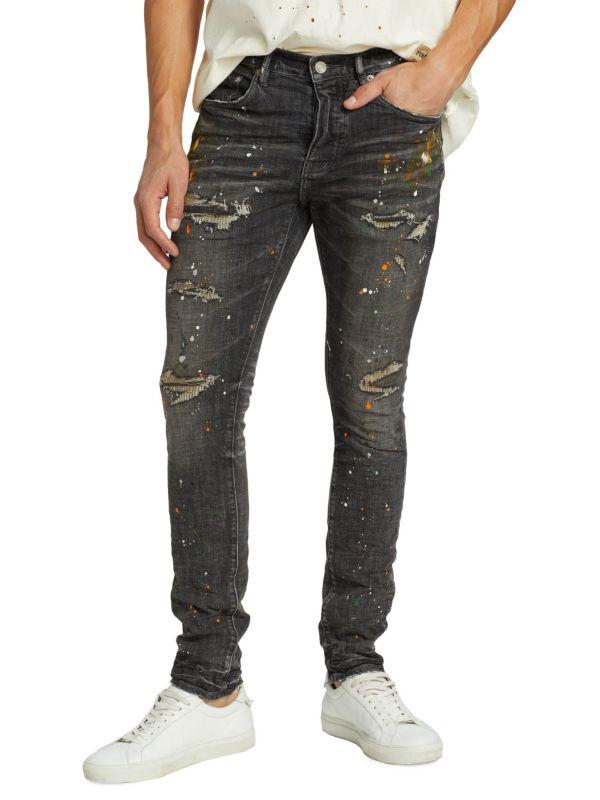 Purple Brand P001 Low-Rise Ripped Skinny Jeans