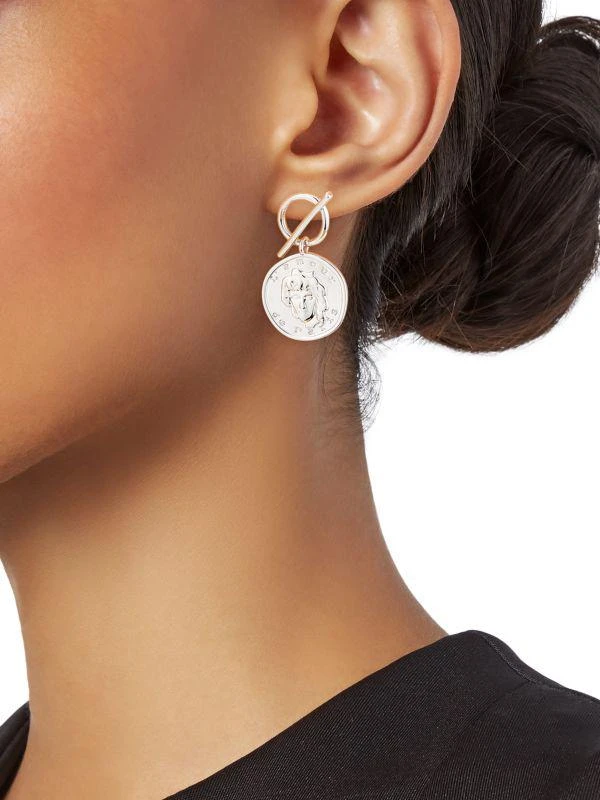 Shashi Maverick Sterling Silver Coin Drop Earrings 2