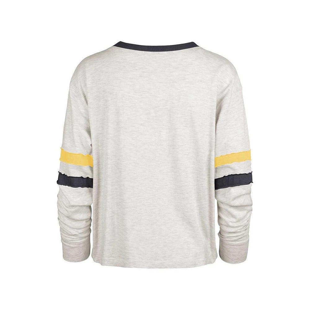 '47 Brand Women's Oatmeal Distressed Michigan Wolverines Vault All Class Lena Long Sleeve T-shirt 3