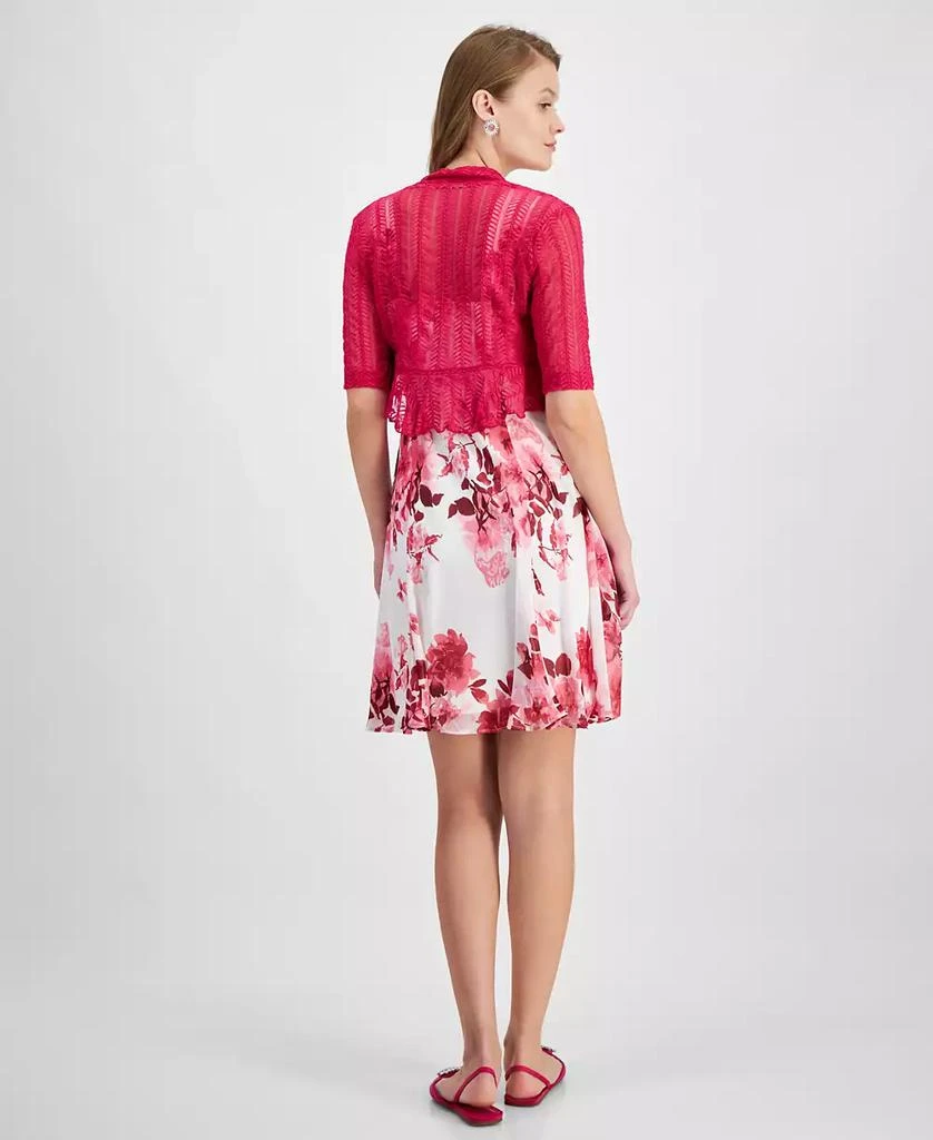 Connected Petite Ruffle Jacket & Printed Sheath Dress 2