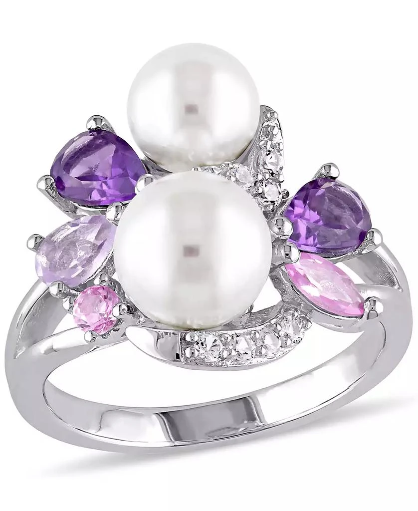 Macy
s Cultured Freshwater Pearl (6-1/2
7-1/2mm)
Multi-Gemstone (1-3/8 ct. t.w.) Cluster Ring in Sterling Silver