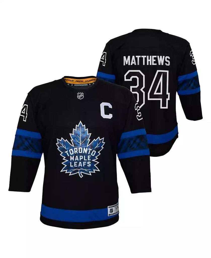 Outerstuff Big Boys and Girls Auston Matthews Black Toronto Maple Leaf's Alternate Premier Player Jersey