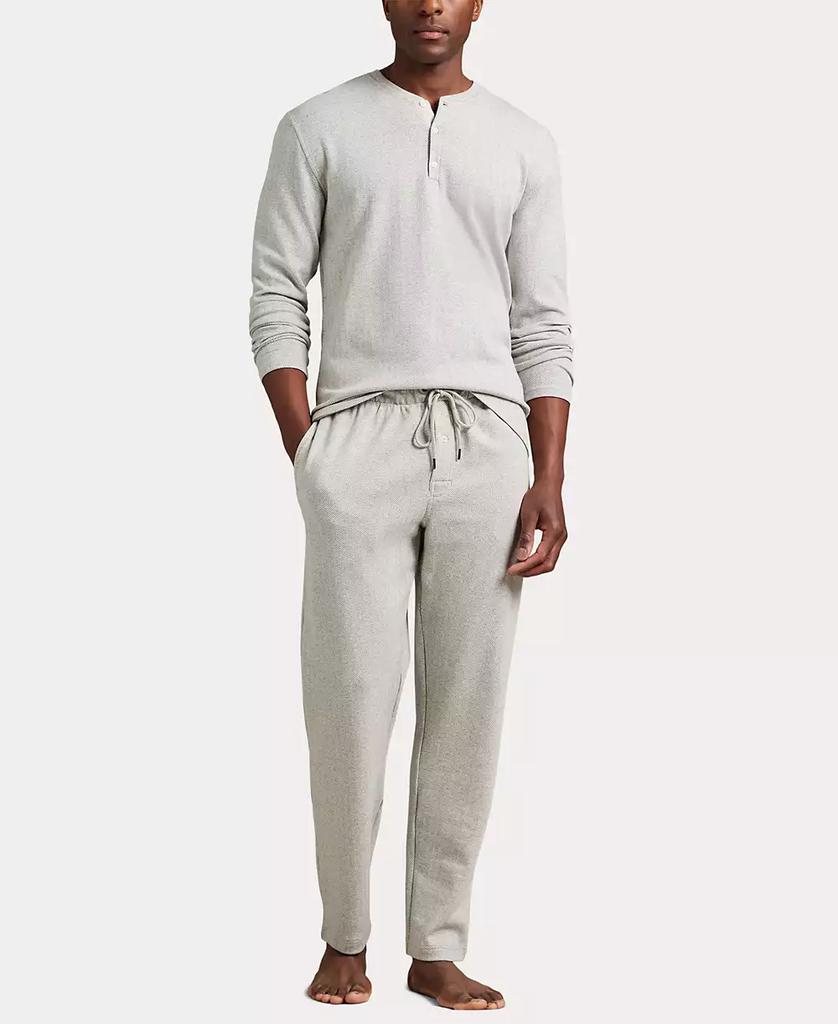 Ralph Lauren Men's Long Sleeve Herringbone Henley Sleep Shirt