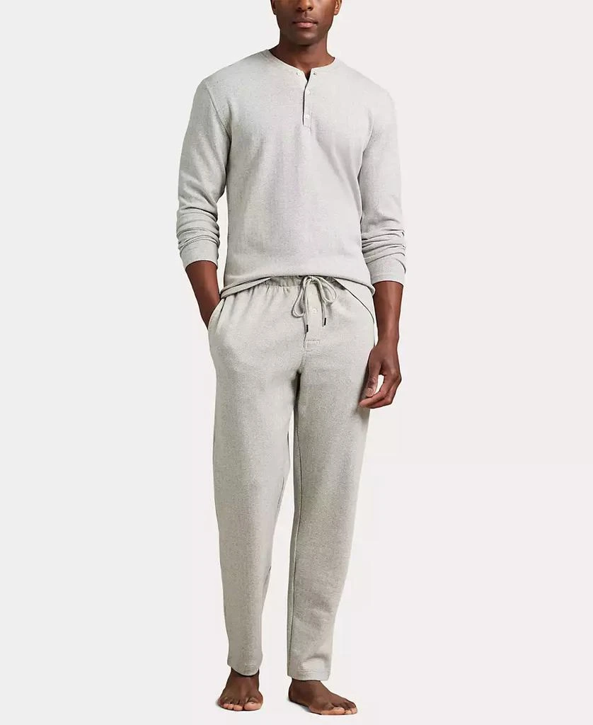 Ralph Lauren Men's Long Sleeve Herringbone Henley Sleep Shirt 2