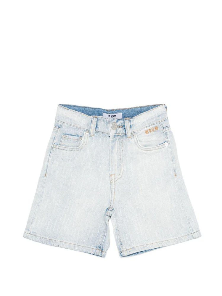 MSGM MSGM Kids Logo-Embroidered Denim Shorts