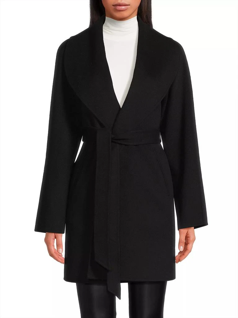 Sofia Cashmere Wool-Cashmere Shawl-Collar Coat 3