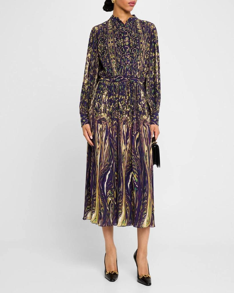 Elie Tahari The Almada Abstract-Print Midi Shirtdress 4