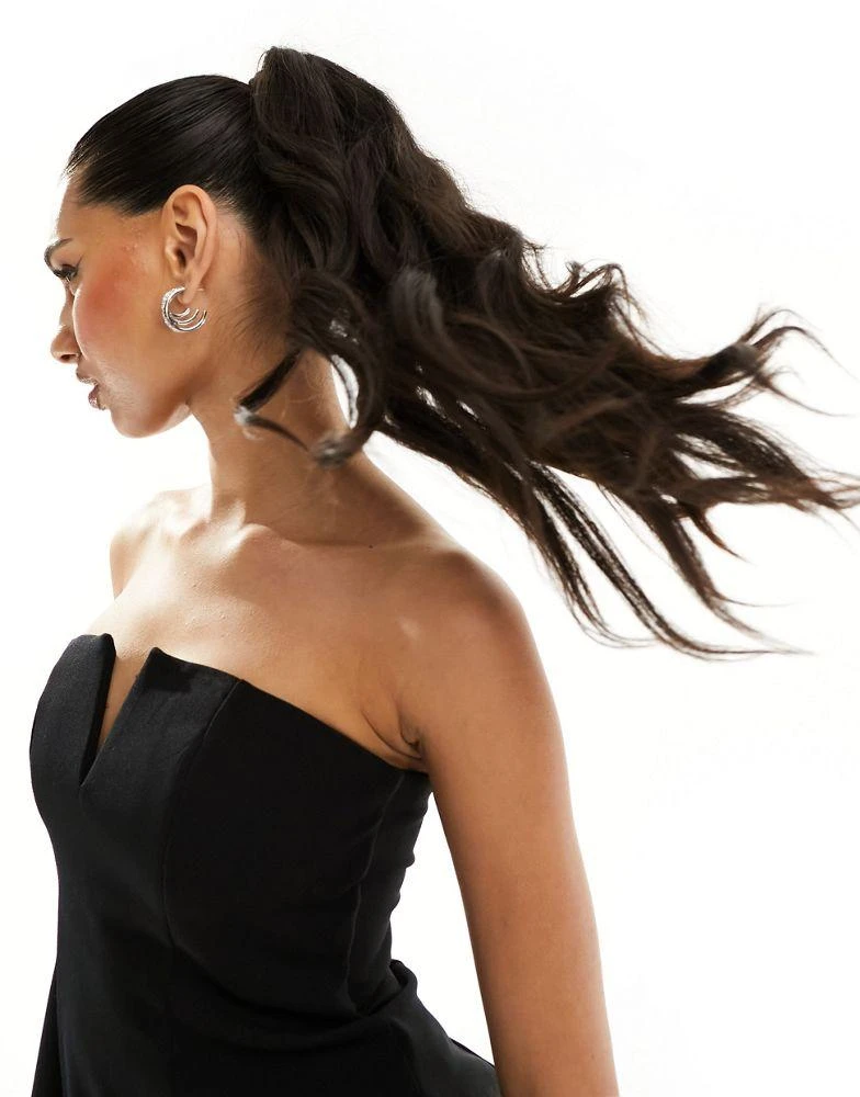 River Island River Island bandeau top with trim detail in black 2