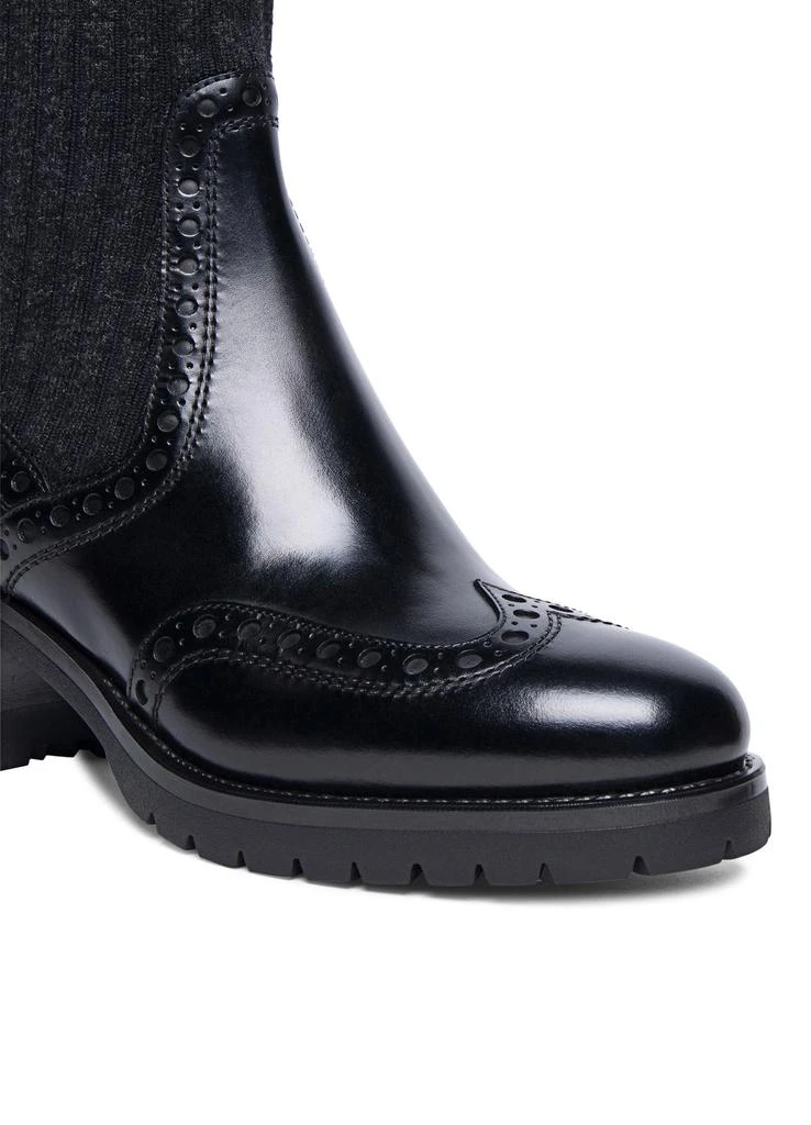 Santoni Leather low-heel brogue ankle boots 5