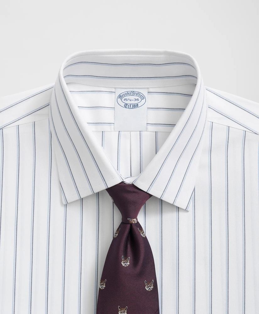 Brooks Brothers Stretch Supima® Cotton Non-Iron Ainsley Collar, Double Striped Dress Shirt
