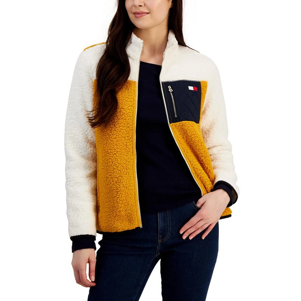 Tommy Hilfiger Women's Colorblocked Sherpa Fleece Jacket 1