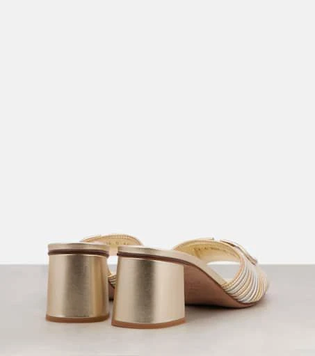 Valentino VLogo metallic leather mules 2