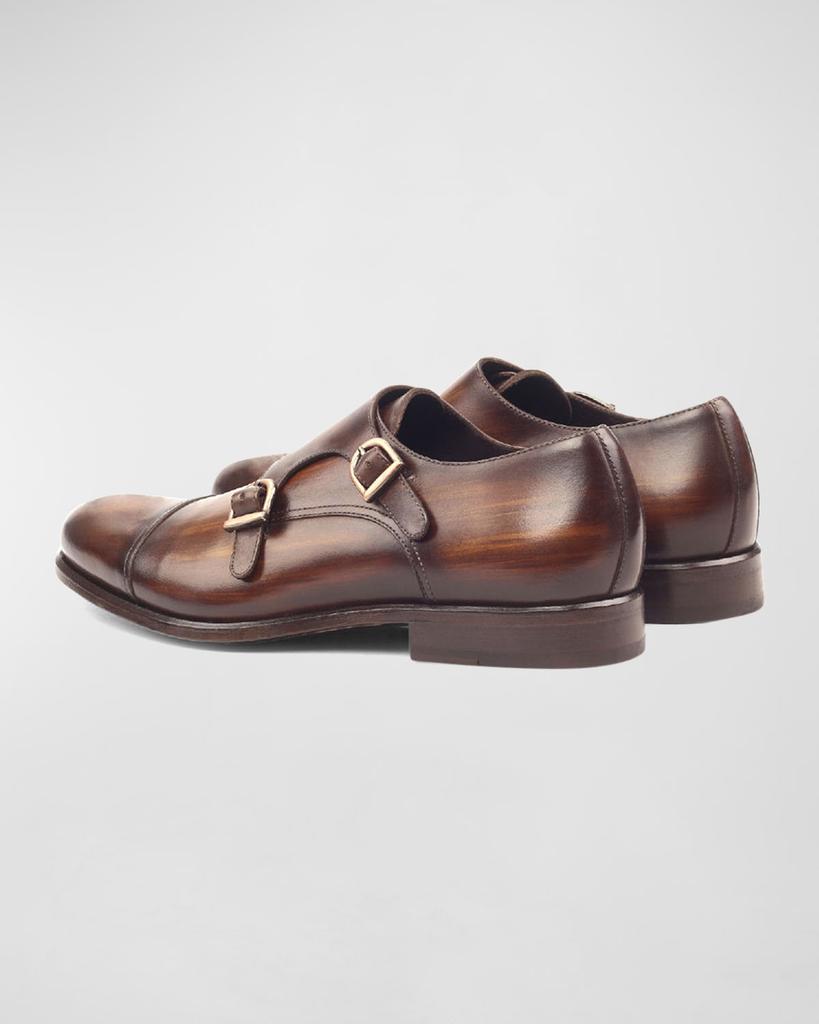 Ike Behar Men's Regal Two-Tone Patina Leather Double-Monk Loafers
