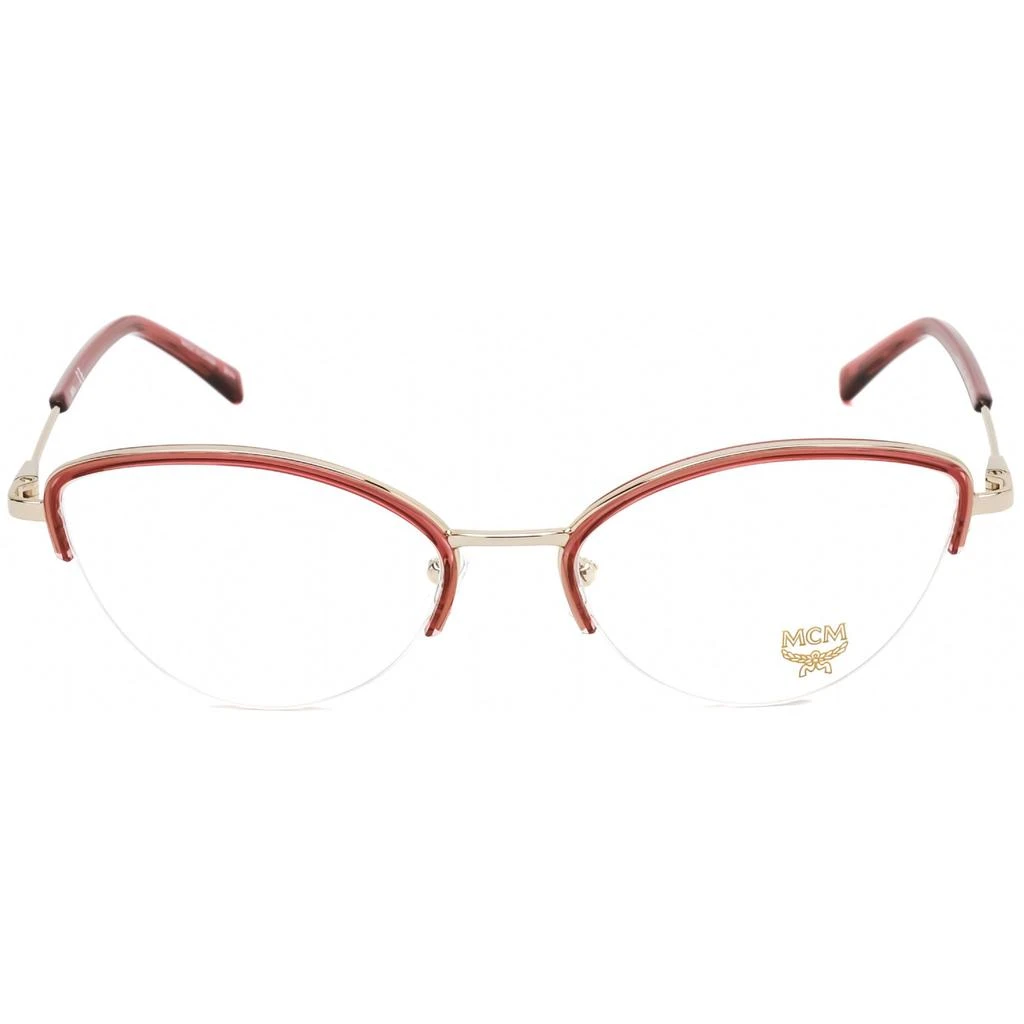 MCM MCM Women's Eyeglasses - Clear Demo Lens Wine/Gold Cat Eye Shape Frame | MCM2142 612 2