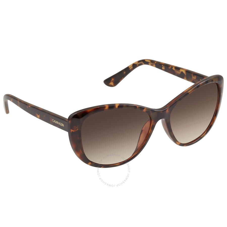 Calvin Klein Calvin Klein Brown Gradient Cat Eye Ladies Sunglasses CK19560S 235 57
