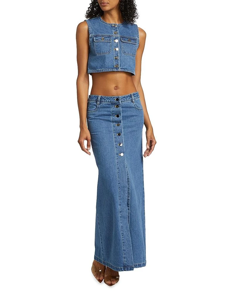 Ronny Kobo Guise Denim Crop Vest 2