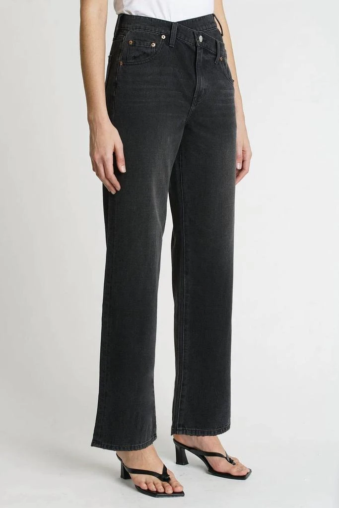 PISTOLA Bobbie Crossover High Rise Wide Leg Jeans In Taurus Black 2