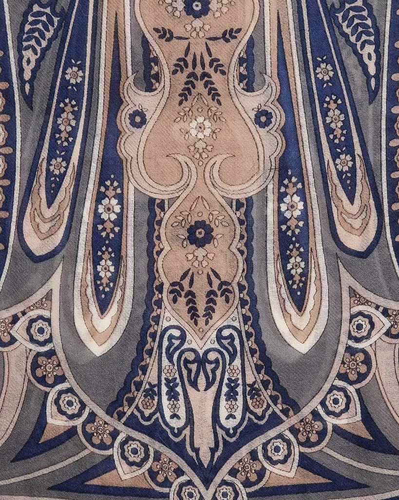 La Fiorentina Paisley-Print Cashmere-Blend Wrap with Faux Fur Trim 4