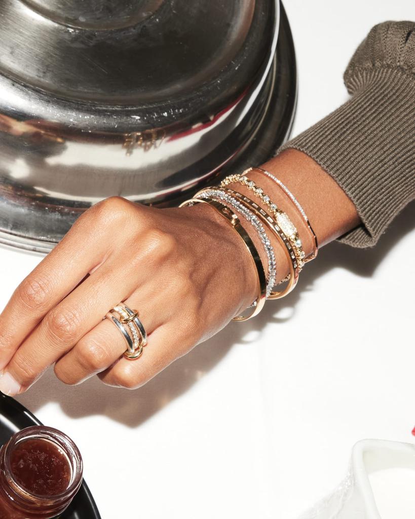 Walters Faith Ottoline Rose Gold Narrow Cuff with Gypsy-Set Baguette Diamonds