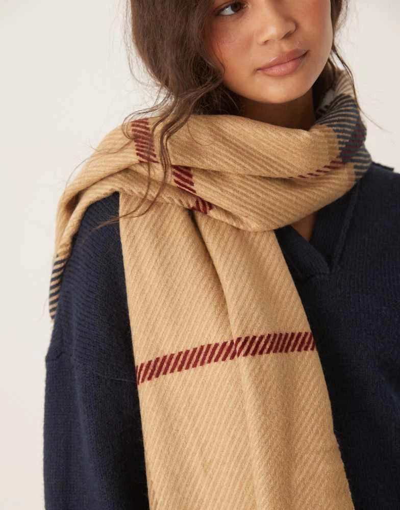 Barbour Barbour Blair tartan scarf in hessian tartan 3