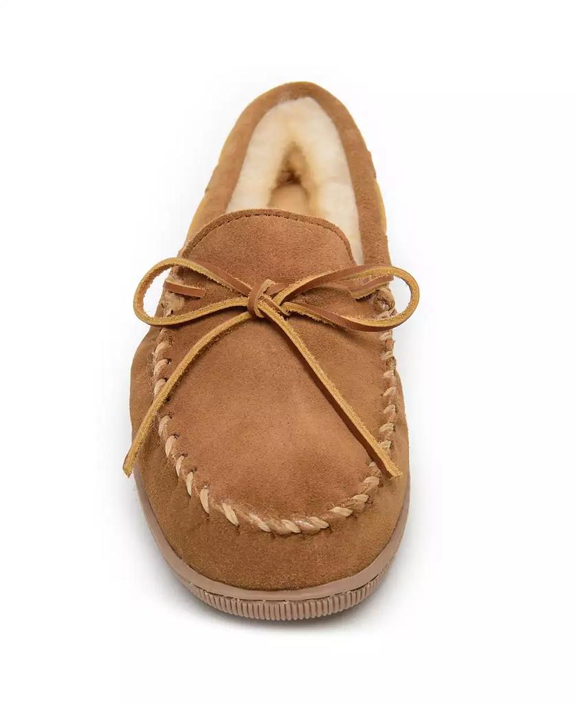 Minnetonka Men's Sheepskin Hardsole Moccasin Slippers