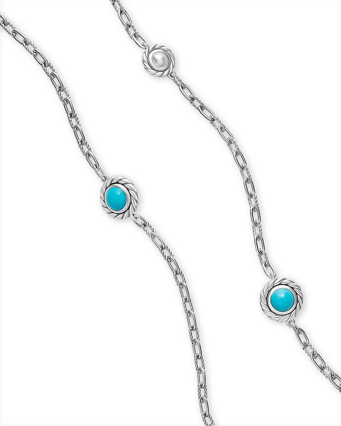 David Yurman Pearl Classics Station Chain Necklace in Sterling Silver with Turquoise, 4mm