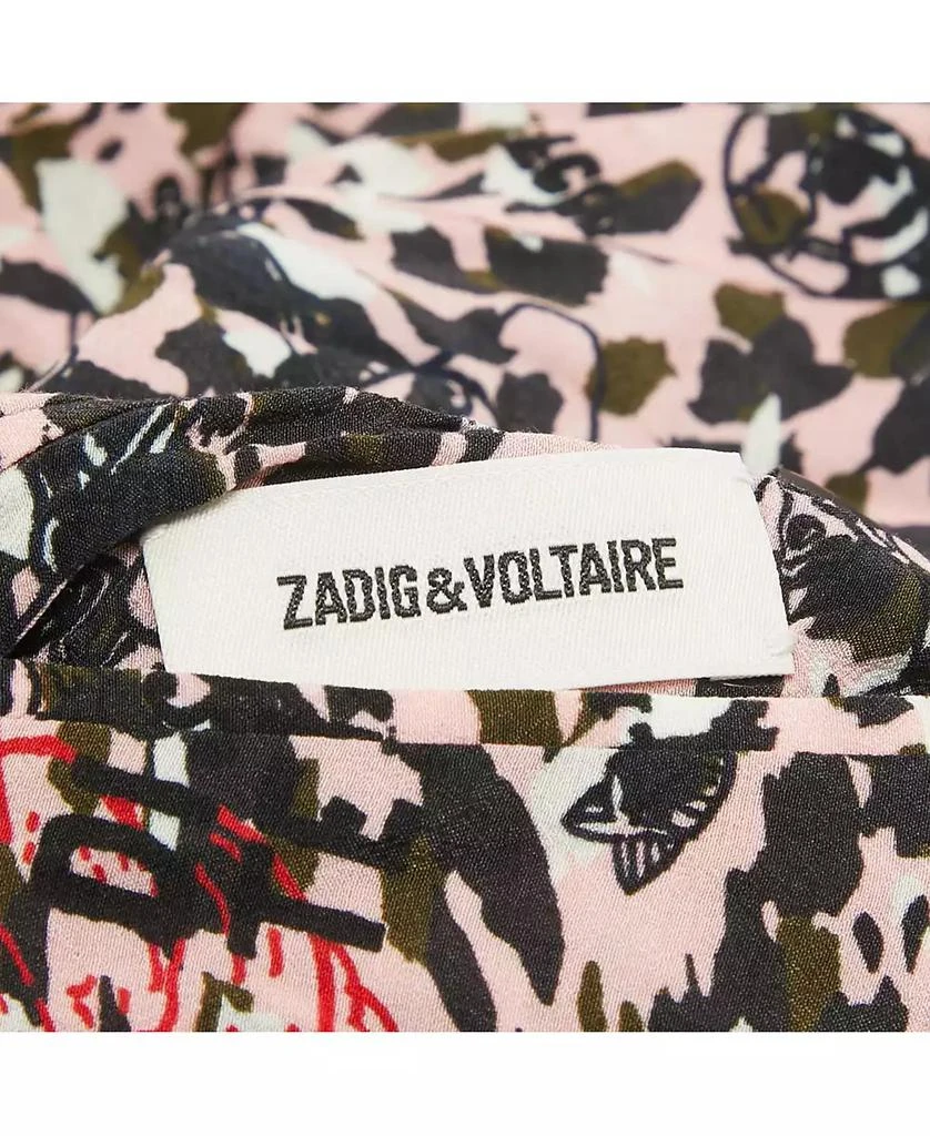 Pre-Owned Zadig 
Voltaire Women
s Pink/black Printed Crepe Reversible Billy Leo Jacket 5