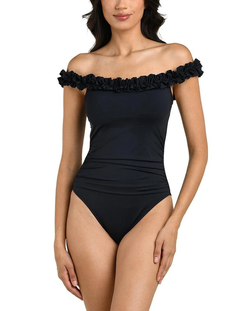 La Blanca Island Goddess Off The Shoulder One Piece Swimsuit 1