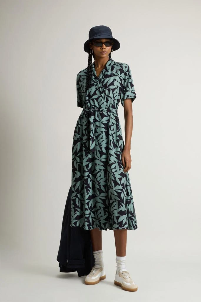 Woolrich Wrap Dress with Nature Motif - Women - Red 2