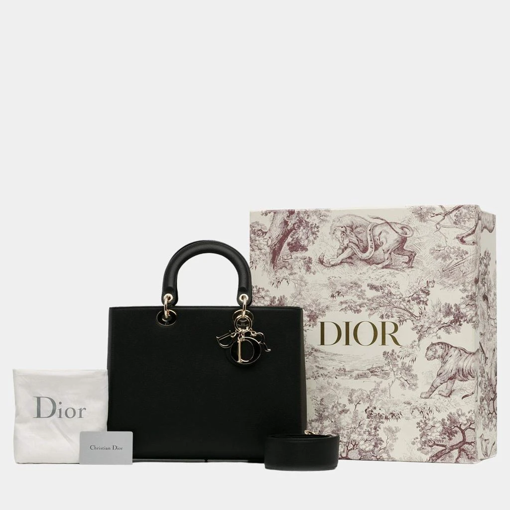 Dior Dior Black Large Grained Calfskin Lady Dior 8