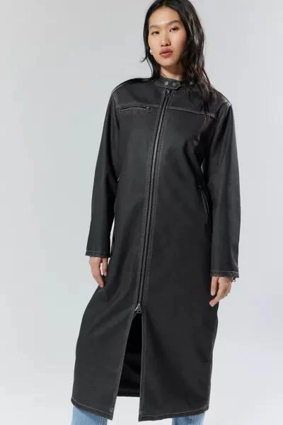 Silence + Noise Silence + Noise Riley Faux Leather Moto Trench Coat 4