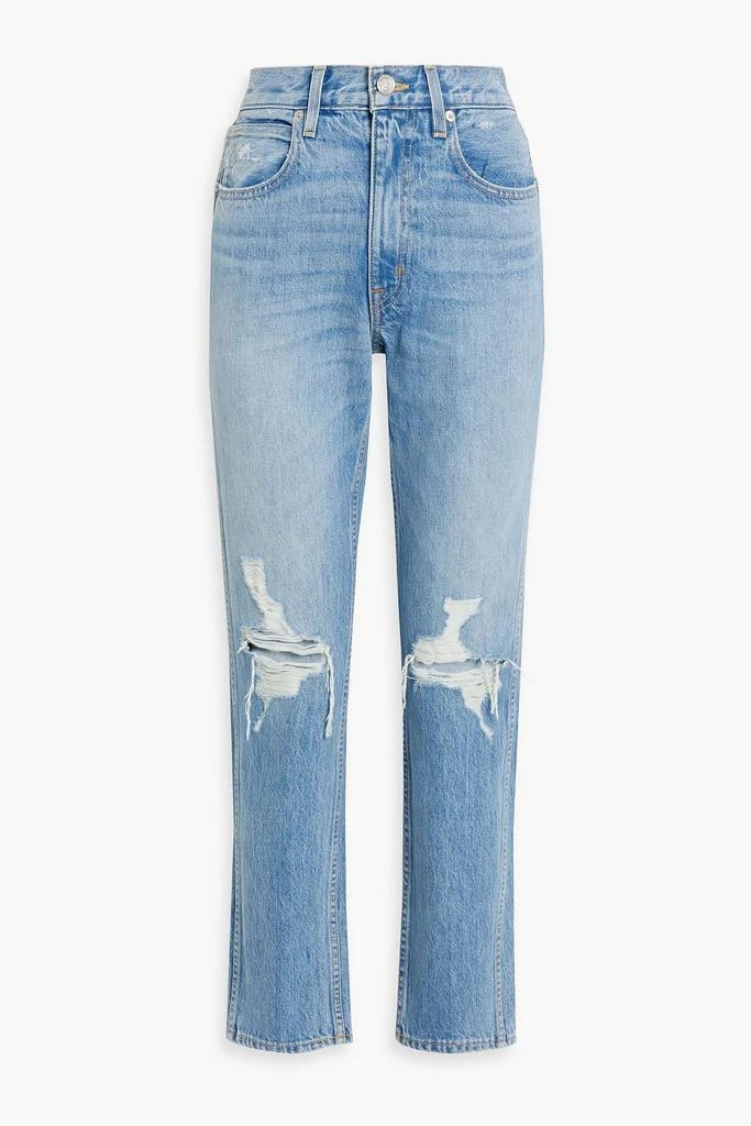 SLVRLAKE Virginia distressed high-rise slim-leg jeans 1